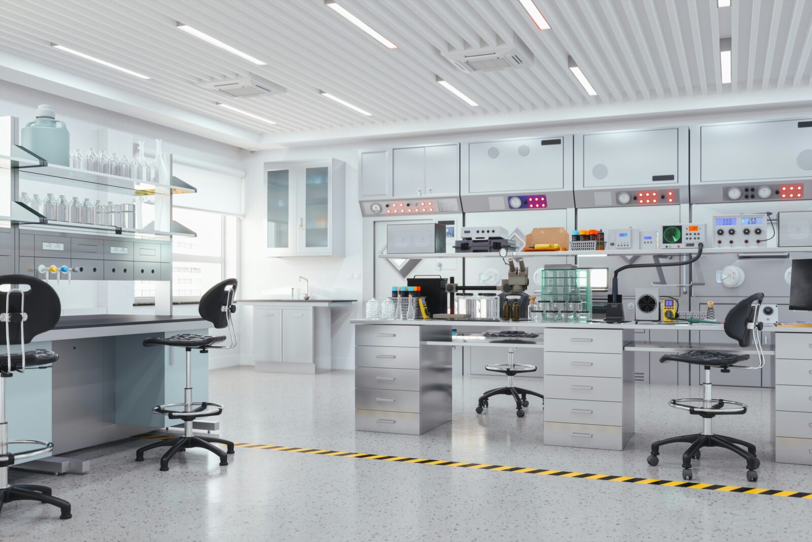 1200 TEQIP faculty members to lose jobs as the World Bank-funded project expires An empty modern science laboratory with workbenches and equipment