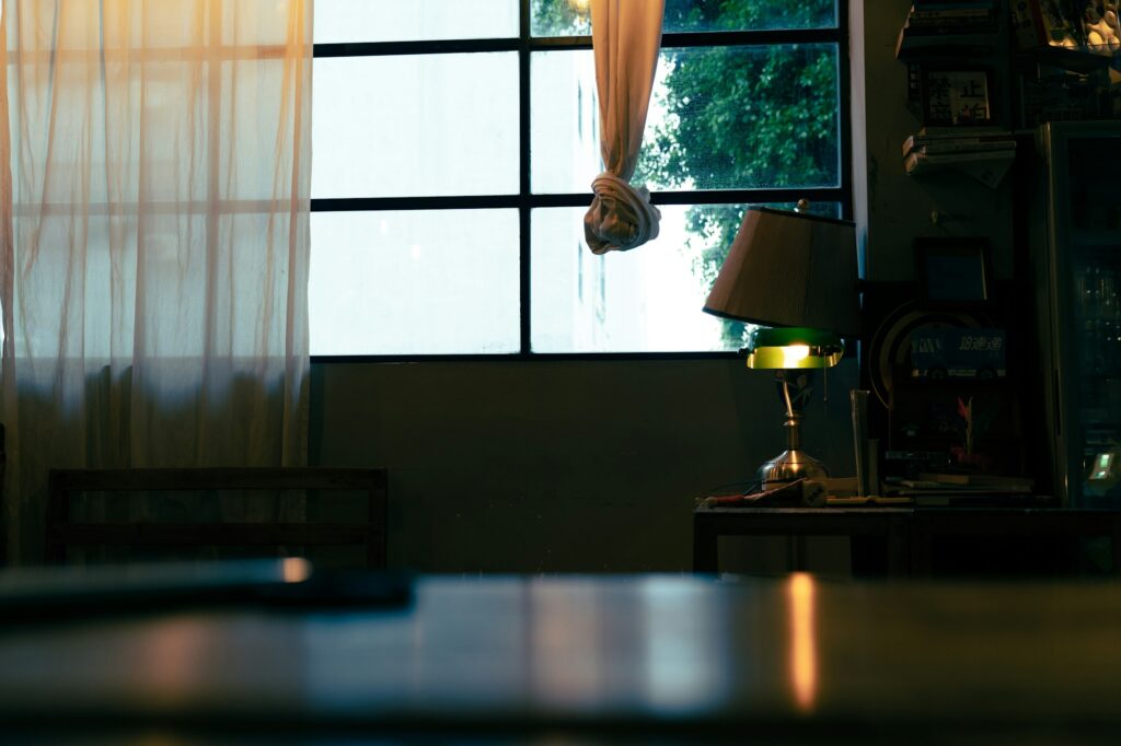 Rajasthan Chief Minister’s Nod to Online Students Register A table lamp beside a window in a dimly lit study room