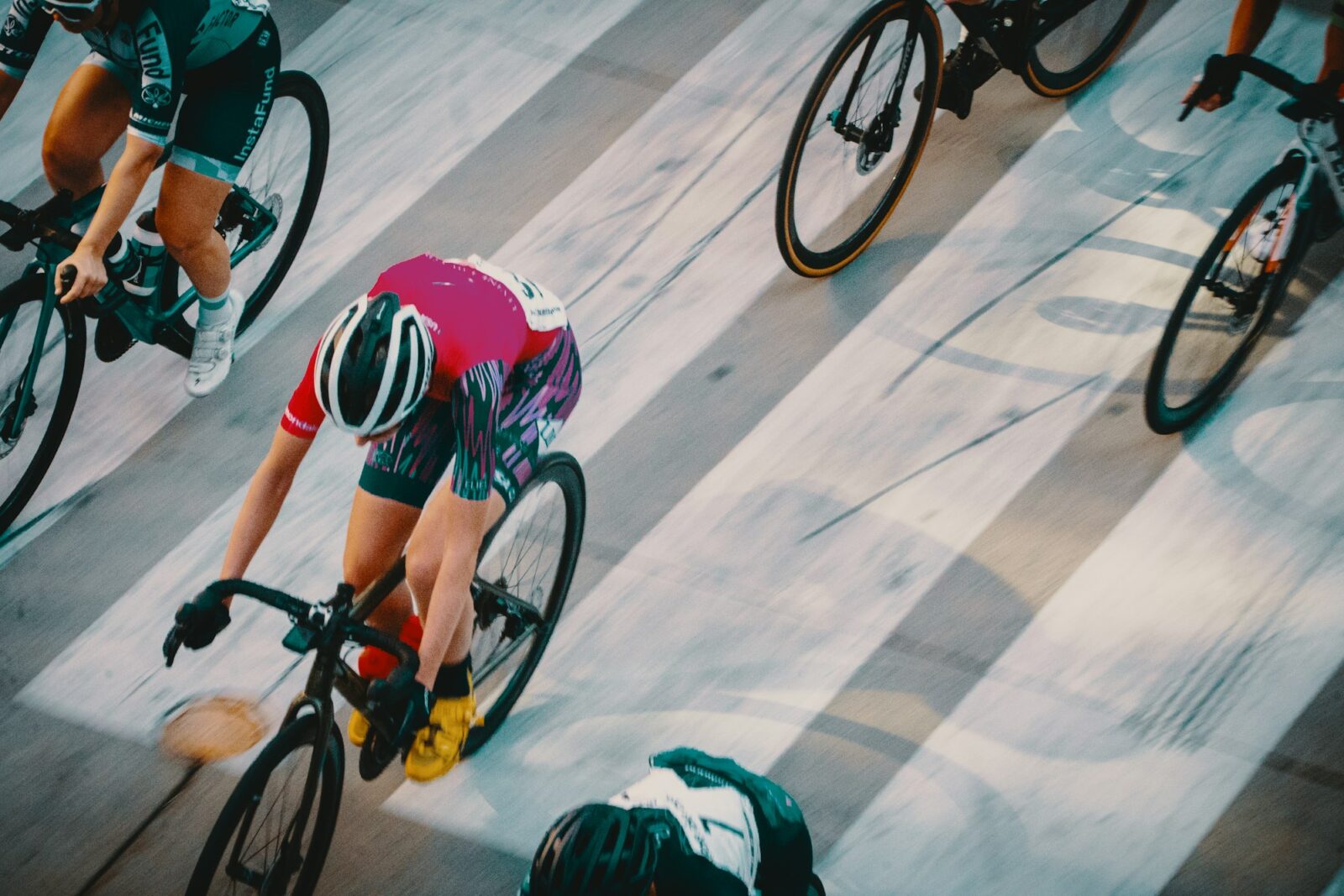Ironman: More College Athletes are Competing Overhead view of cyclists riding in a road race